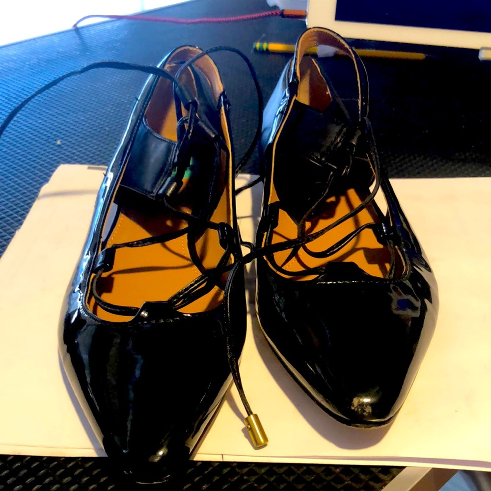 Woman or young lady patient leather flats